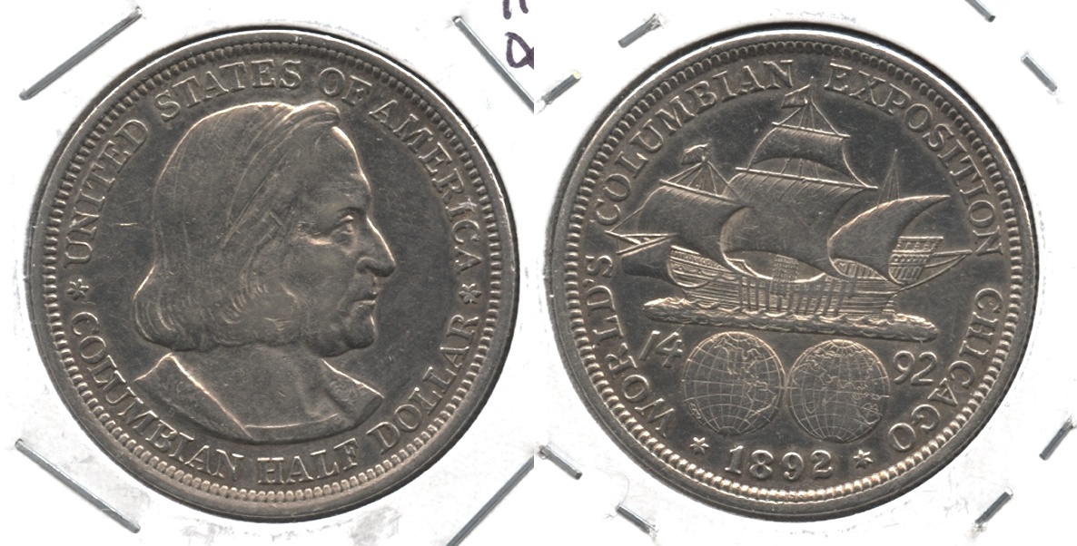 1892 Columbian Exposition Commemorative Half Dollar EF-40 #e Cleaned