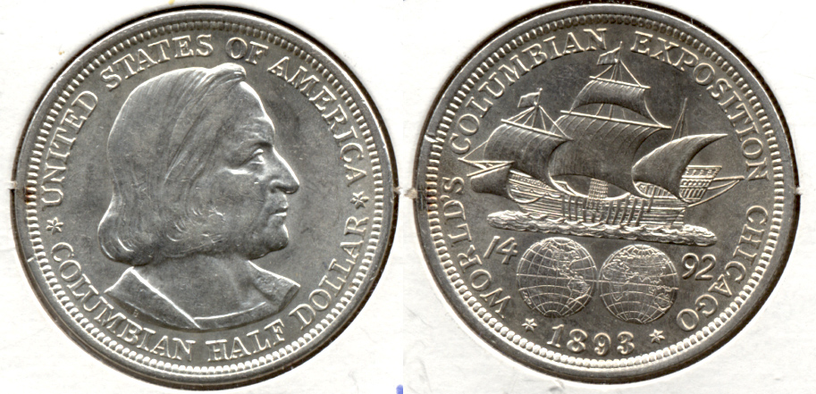 1893 Columbian Exposition Commemorative Half Dollar AU-50