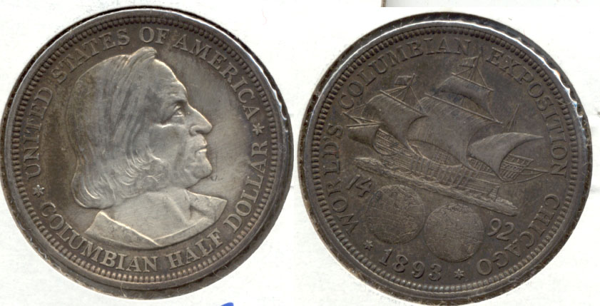 1893 Columbian Exposition Commemorative Half Dollar AU-50 a