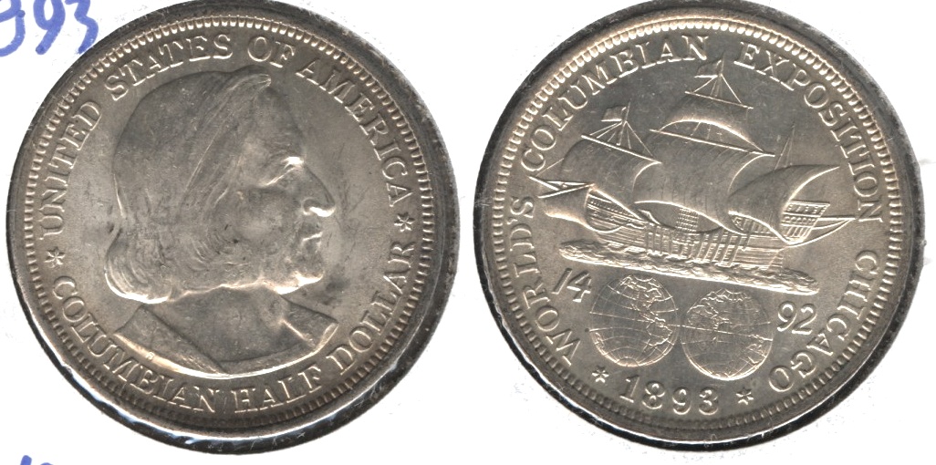 1893 Columbian Exposition Commemorative Half Dollar AU-55
