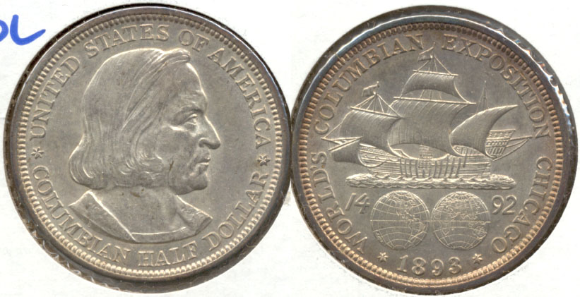 1893 Columbian Exposition Commemorative Half Dollar AU-55 c