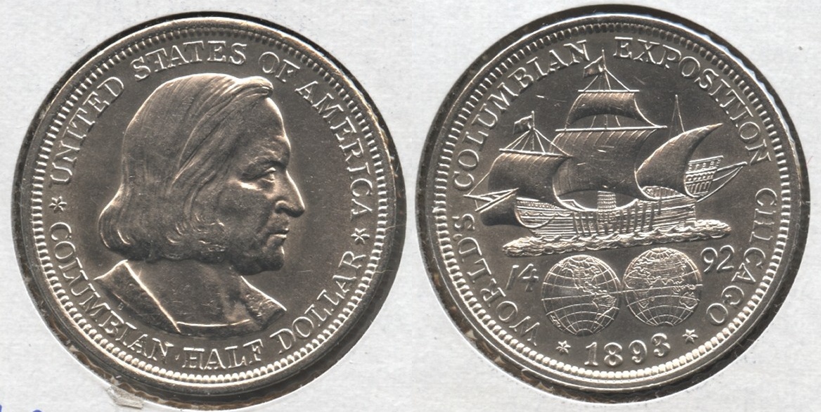 1893 Columbian Exposition Commemorative Half Dollar AU-55 #e