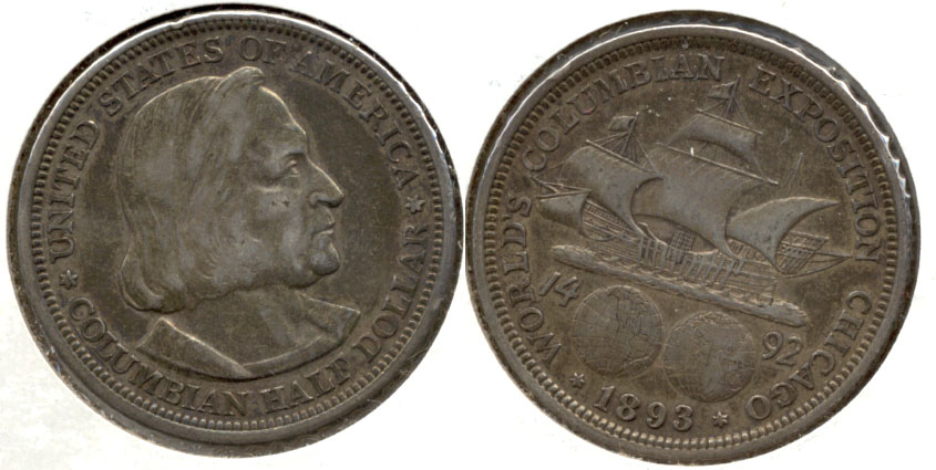 1893 Columbian Exposition Commemorative Half Dollar EF-40 h