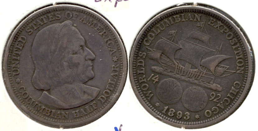 1893 Columbian Exposition Commemorative Half Dollar EF-40 i
