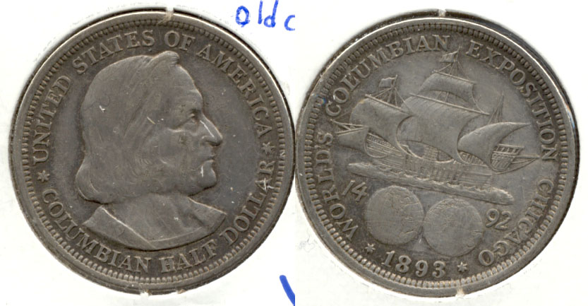 1893 Columbian Exposition Commemorative Half Dollar EF-40 k