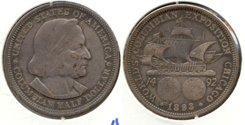 1893 Columbian Exposition Commemorative Half Dollar EF-40 m