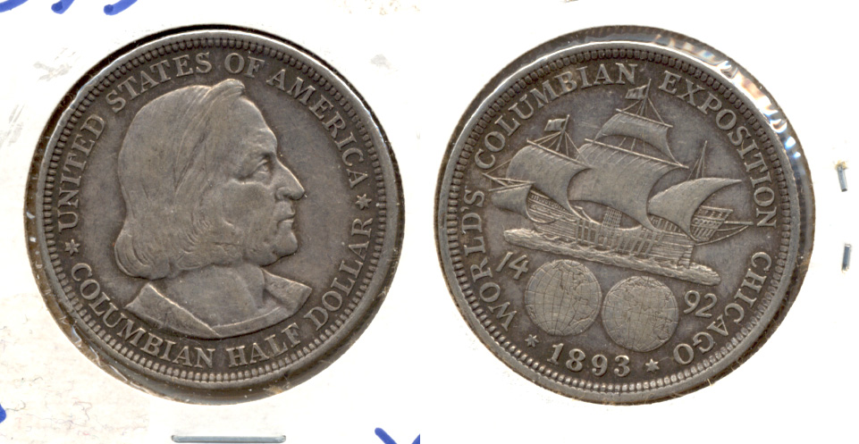 1893 Columbian Exposition Commemorative Half Dollar EF-40 t