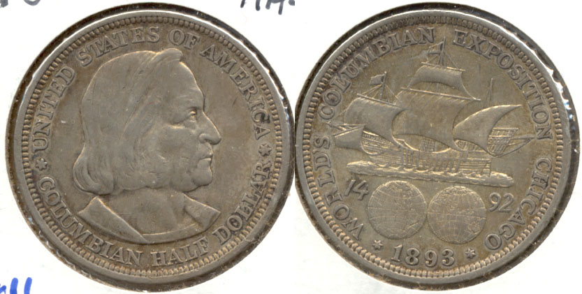 1893 Columbian Exposition Commemorative Half Dollar EF-45