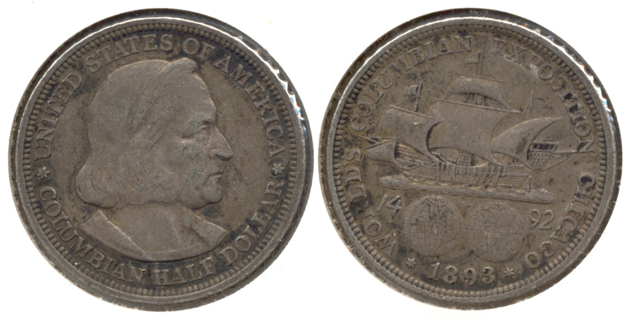 1893 Columbian Exposition Commemorative Half Dollar VF-20 d