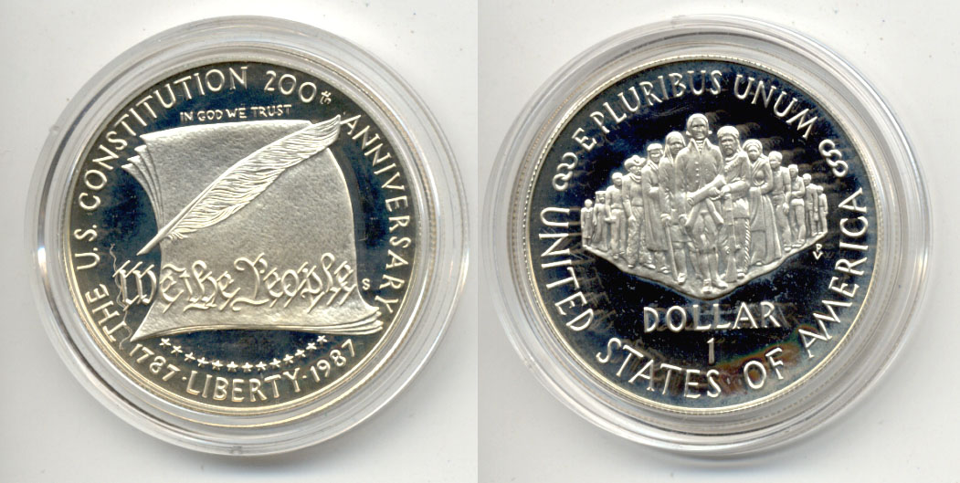 1987-S Constitution Commemorative Dollar Proof in Capsule