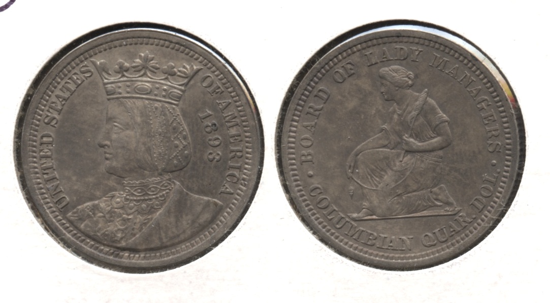 1893 Columbian Exposition Isabella Commemorative Quarter AU-58