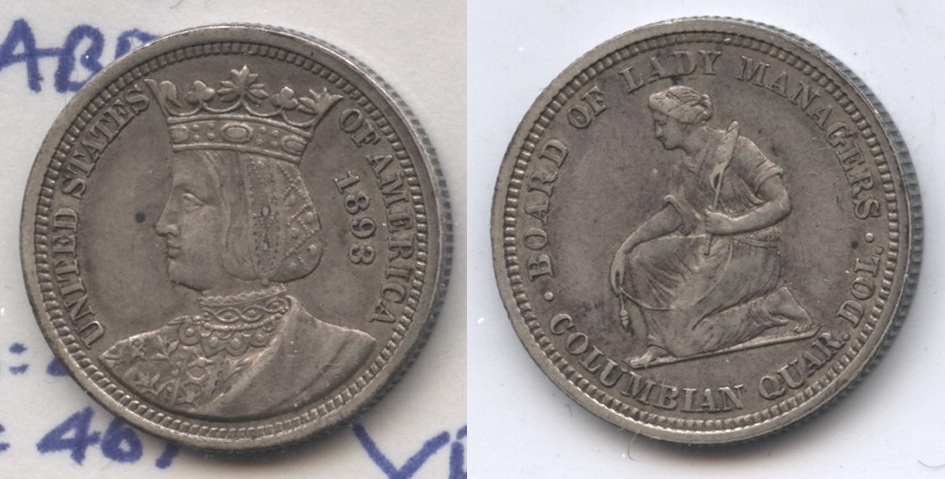 1893 Columbian Exposition Isabella Commemorative Quarter EF-45