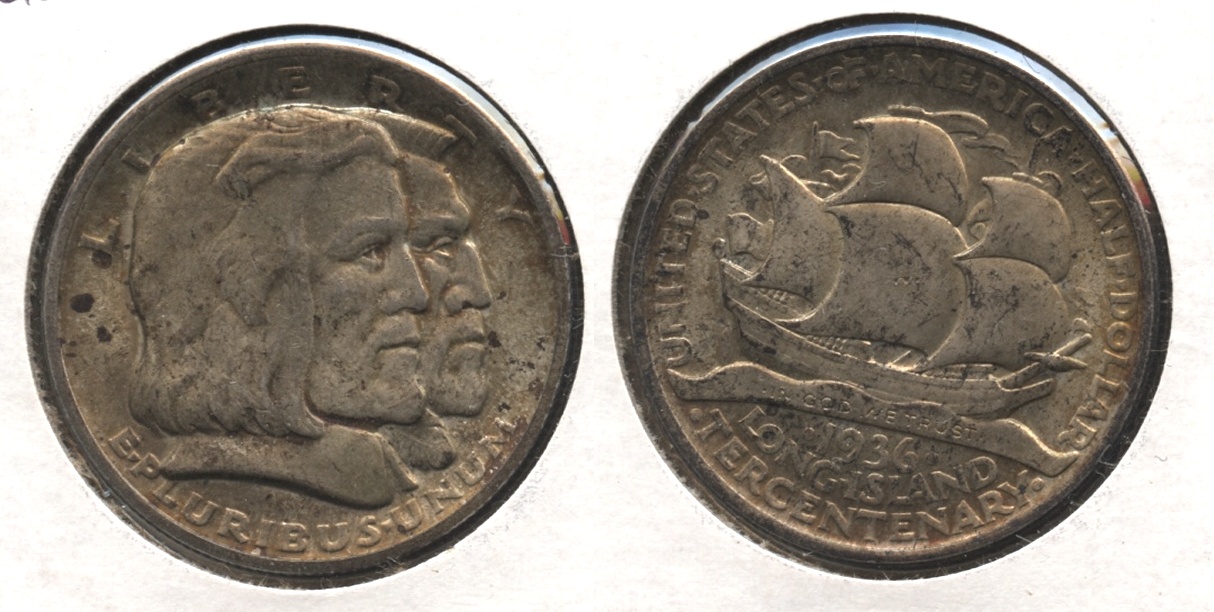 1936 Long Island Tercentenary Commemorative Half Dollar MS-60