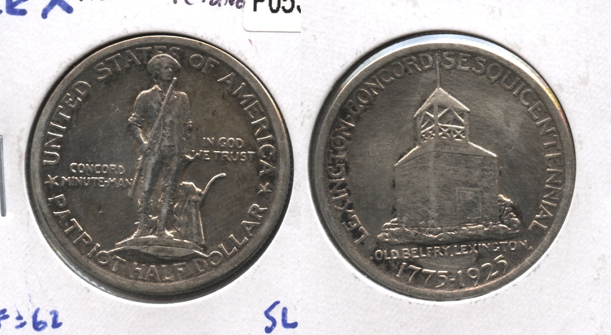 1925 Lexington Commemorative Half Dollar AU-55 #a Cleaned Retoned