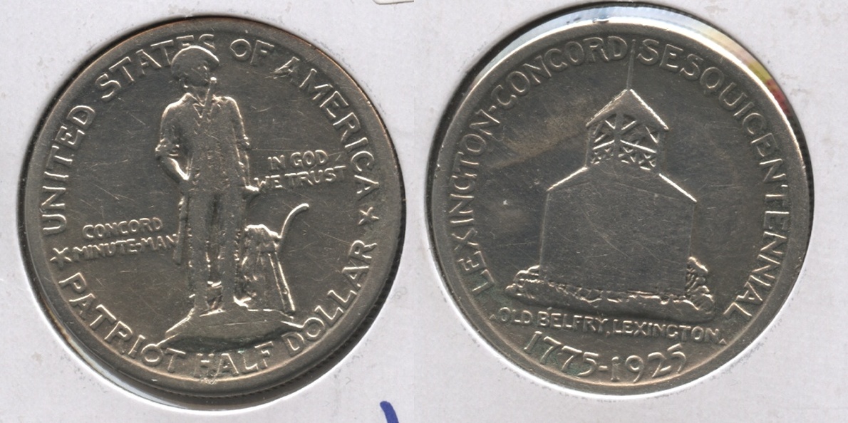 1925 Lexington Commemorative Half Dollar VF-20 #a Cleaned