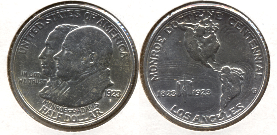 1923-S Monroe Doctrine Centennial Commemorative Half Dollar AU-55