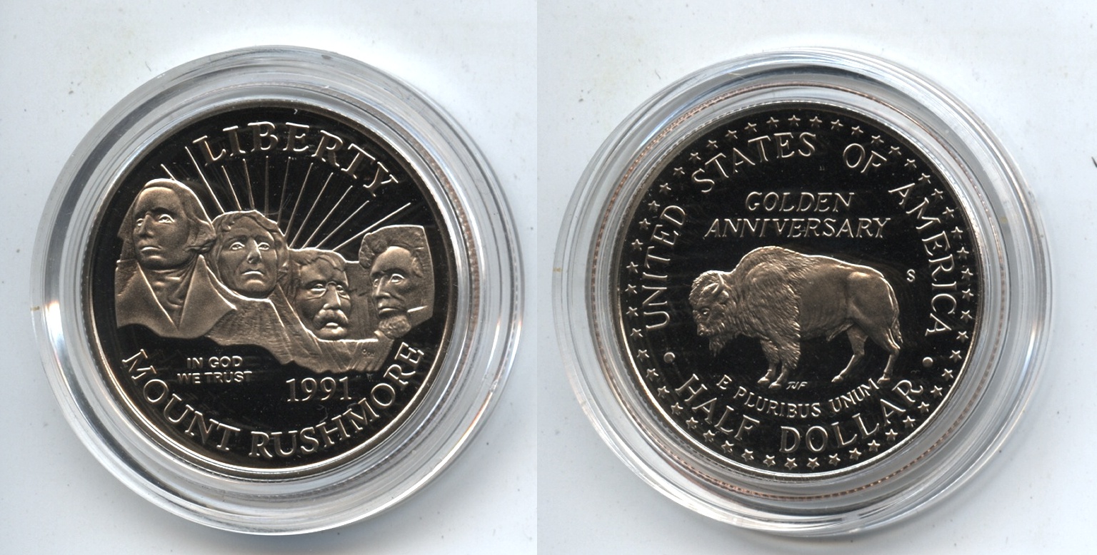1991-S Mount Rushmore Commemorative Half Dollar Proof in Capsule