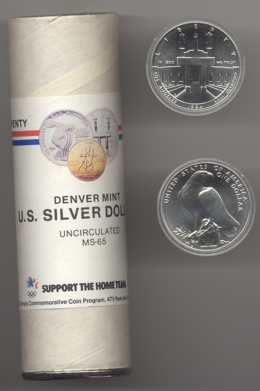 1984-D Olympic Commemorative Silver Dollar Mint State Original Roll