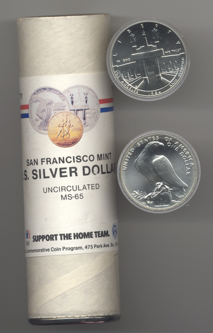 1984-S Olympic Commemorative Silver Dollar Mint State Original Roll