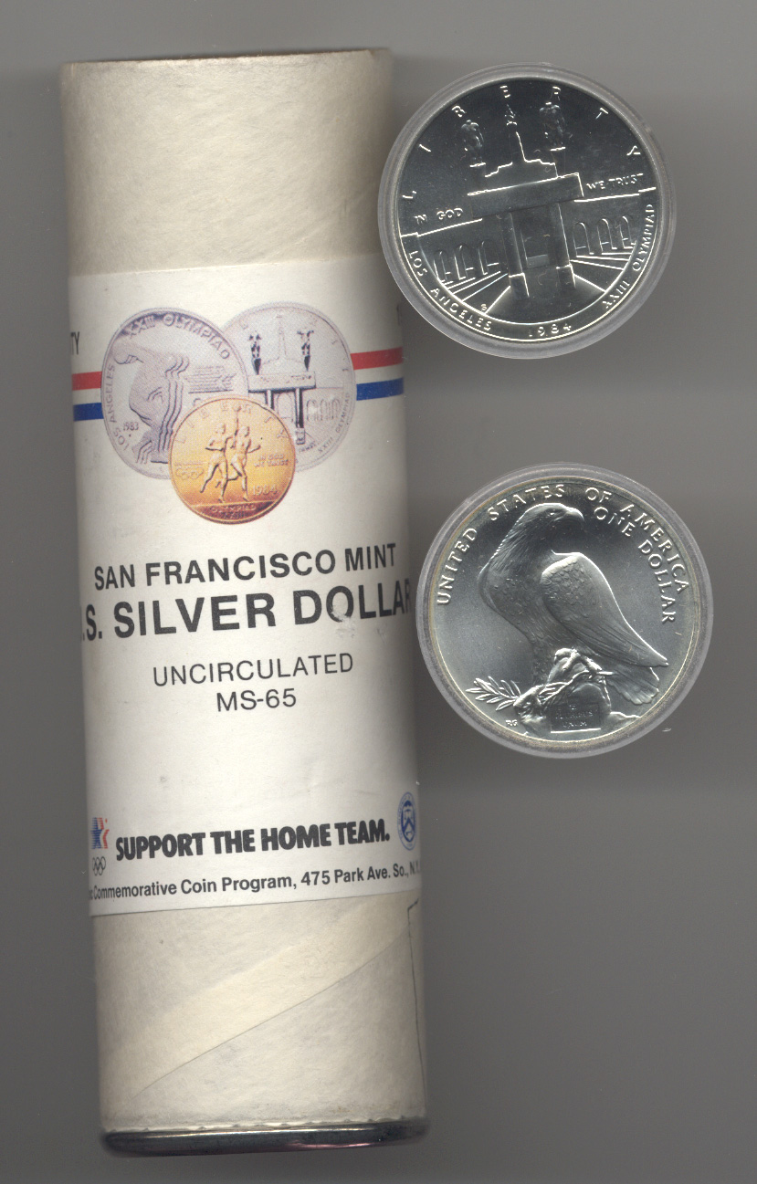 1984-S Olympic Commemorative Silver Dollar Mint State Original Roll
