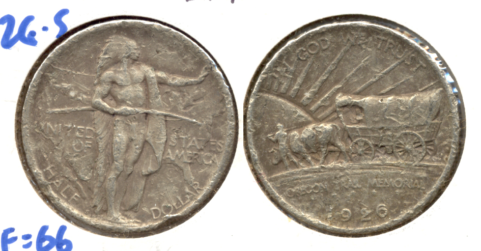 1926-S Oregon Trail Commemorative Half Dollar VF-20 Rough