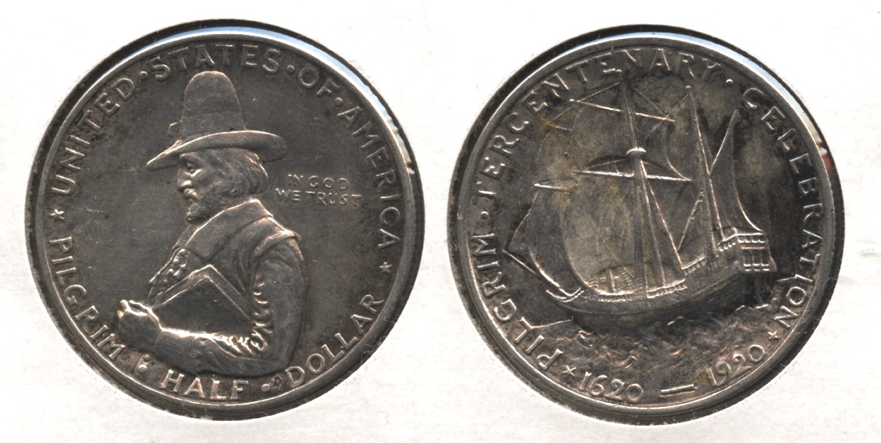 1920 Pilgrim Tercentenary Commemorative Half Dollar AU-50