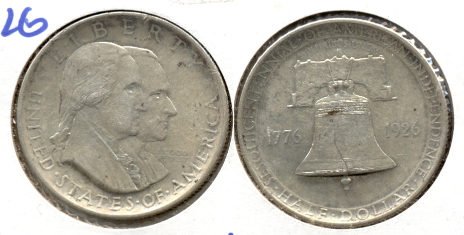 1926 Sesquicentennial Commemorative Half Dollar AU-50 a