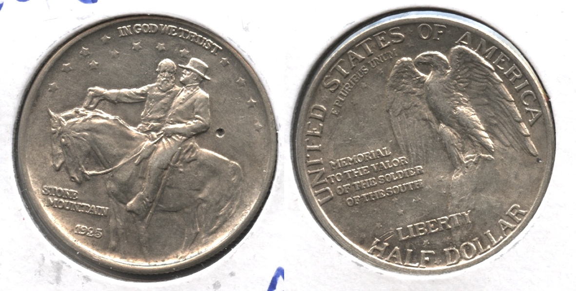 1925 Stone Mountain Commemorative Half Dollar AU-50 #h Obverse Pit