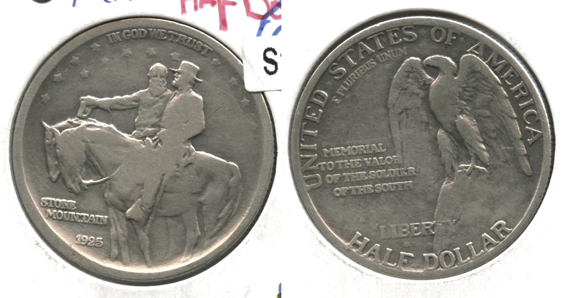 1925 Stone Mountain Commemorative Half Dollar Fine-12 #b Cleaned