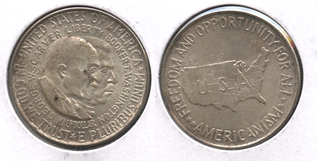 1952 Washington Carver Commemorative Half Dollar AU-50