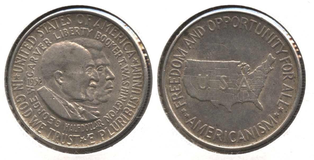 1952 Washington Carver Commemorative Half Dollar AU-50 #b