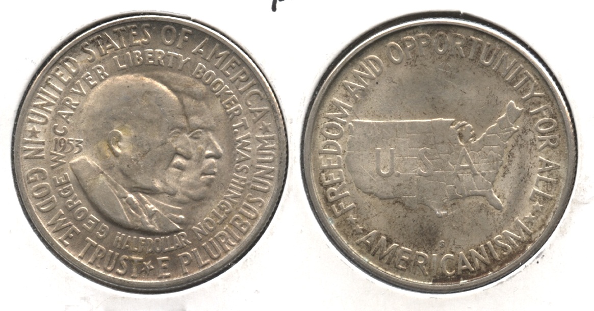 1953-S Washington Carver Commemorative Half Dollar AU-50