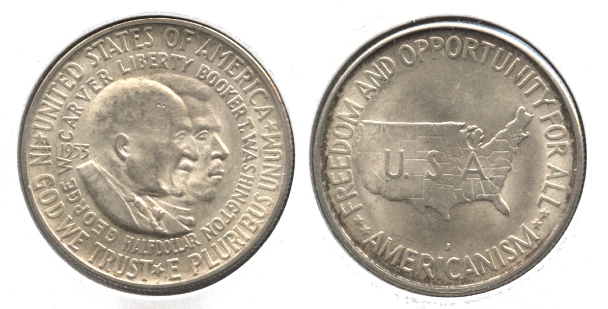 1953-S Washington Carver Commemorative Half Dollar MS-60 #b