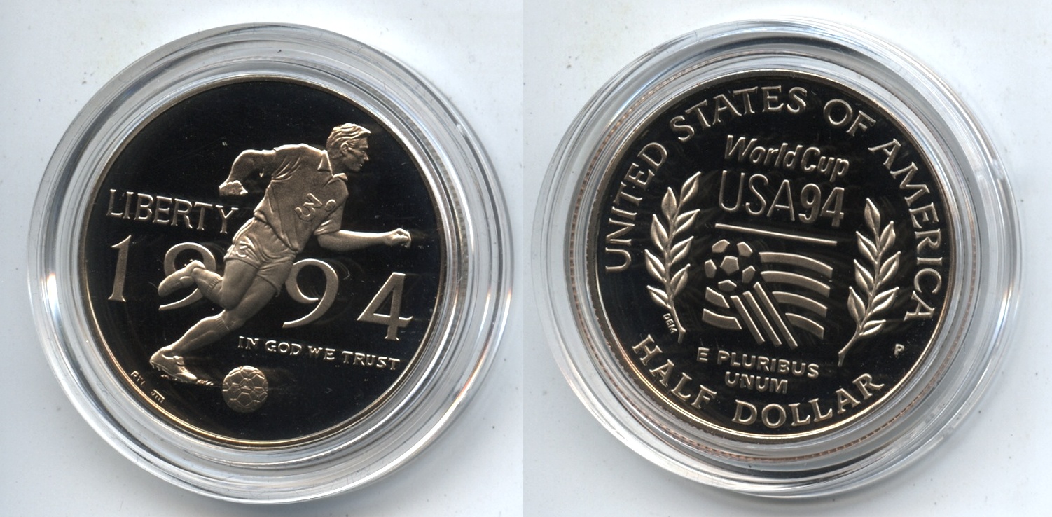 1994-P World Cup Commemorative Half Dollar Proof in Capsule