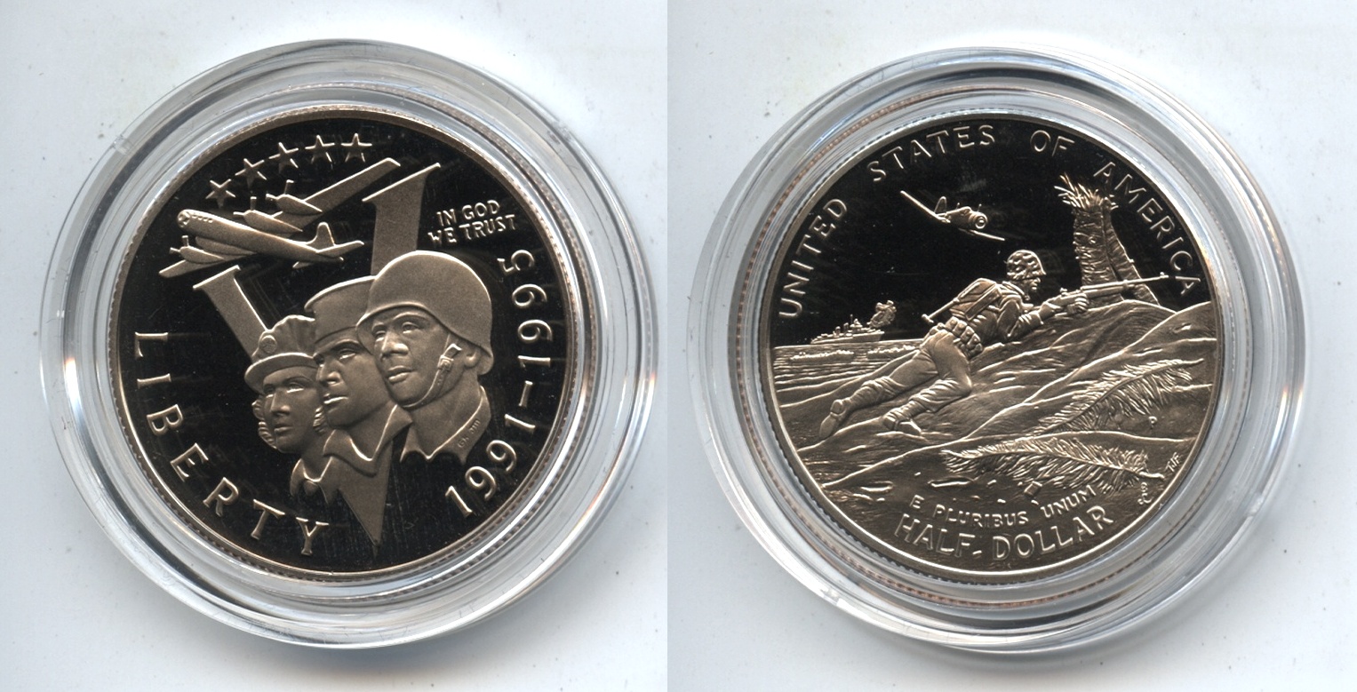 1993-P (1991-1995) World War II Commemorative Half Dollar Proof in Capsule