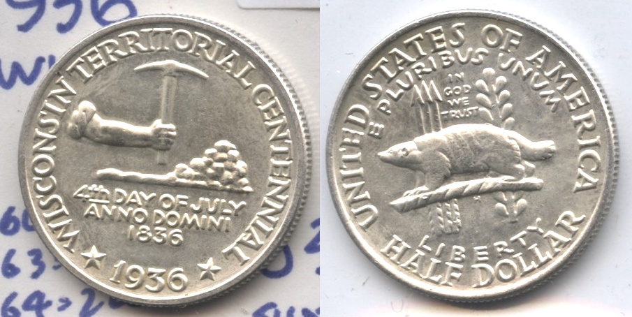 1936 Wisconsin Commemorative Half Dollar MS-63
