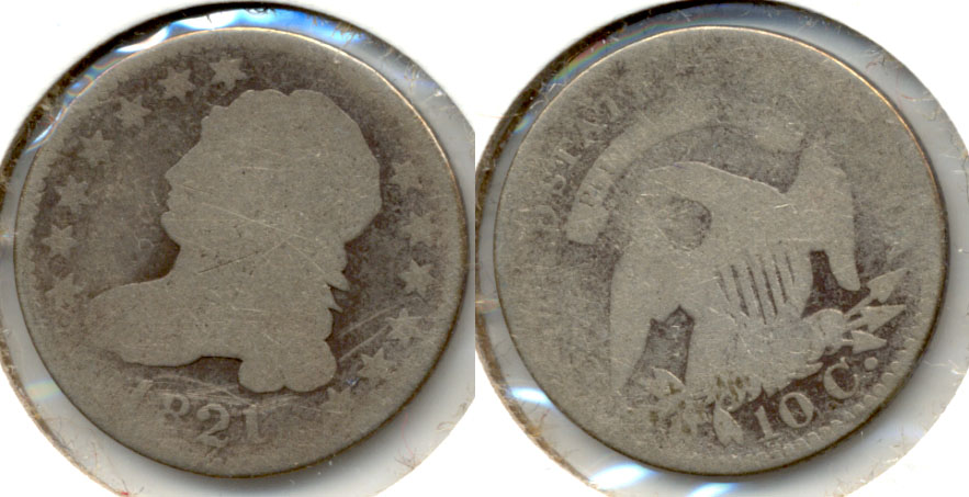 1821 Capped Bust Dime AG-3