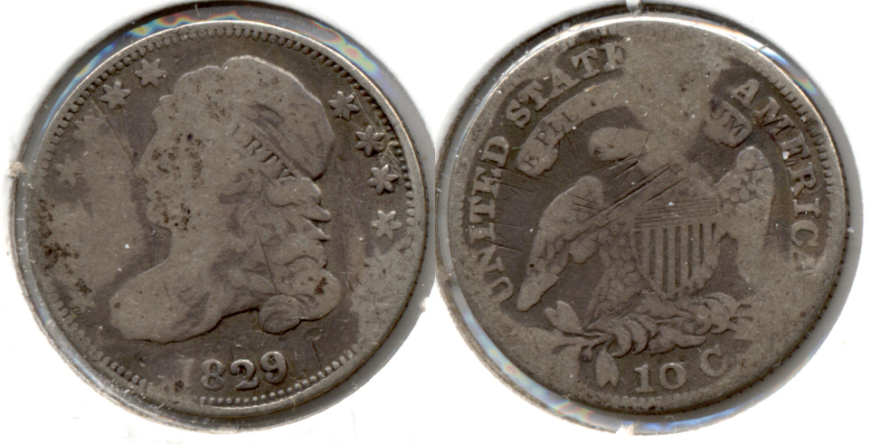 1829 Capped Bust Dime Good-4 Warped