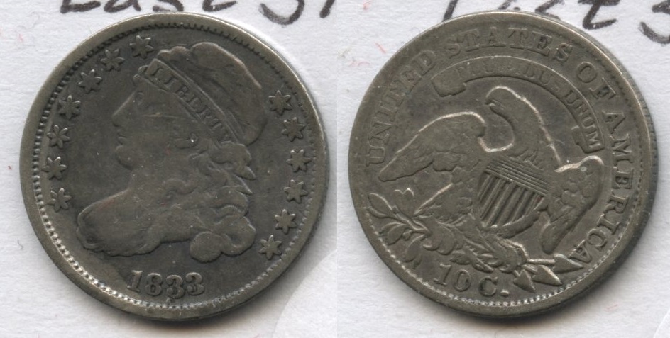 1833 Capped Bust Dime Fine-12
