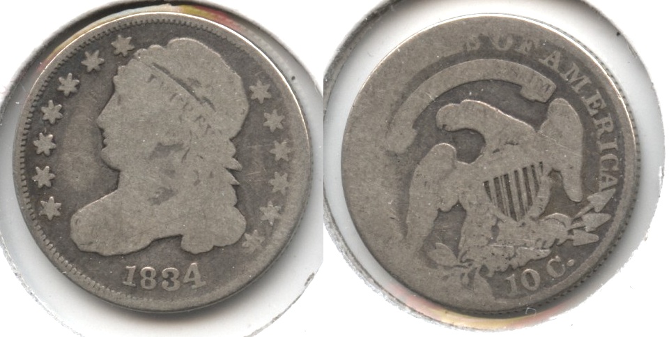 1834 Capped Bust Dime AG-3 a