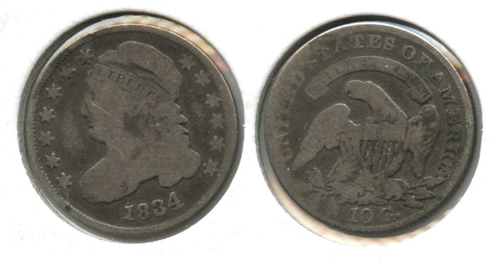 1834 Capped Bust Dime AG-3 #c