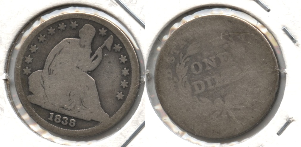 1838 Seated Liberty Dime Fair-2 #c