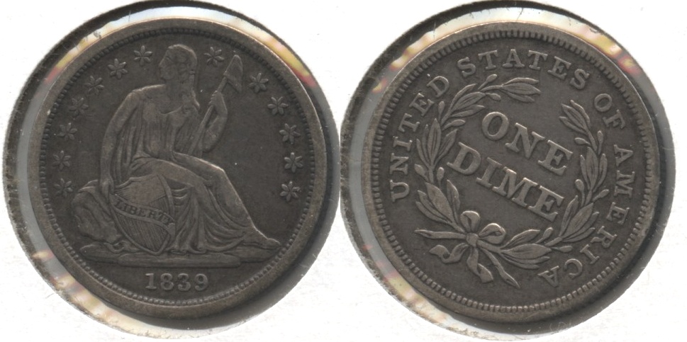 1839 Seated Liberty Dime VF-20