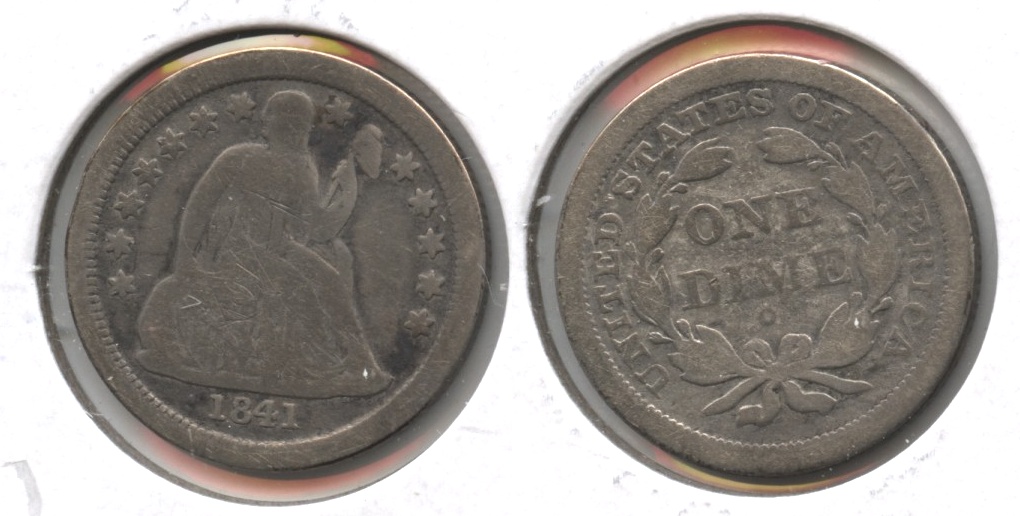 1841-O Seated Liberty Dime Good-4 Cleaned Scratched