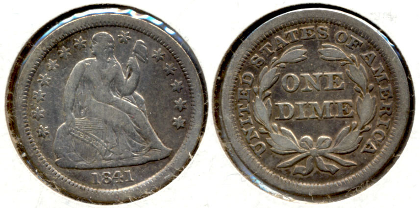 1841 Seated Liberty Dime VF-20
