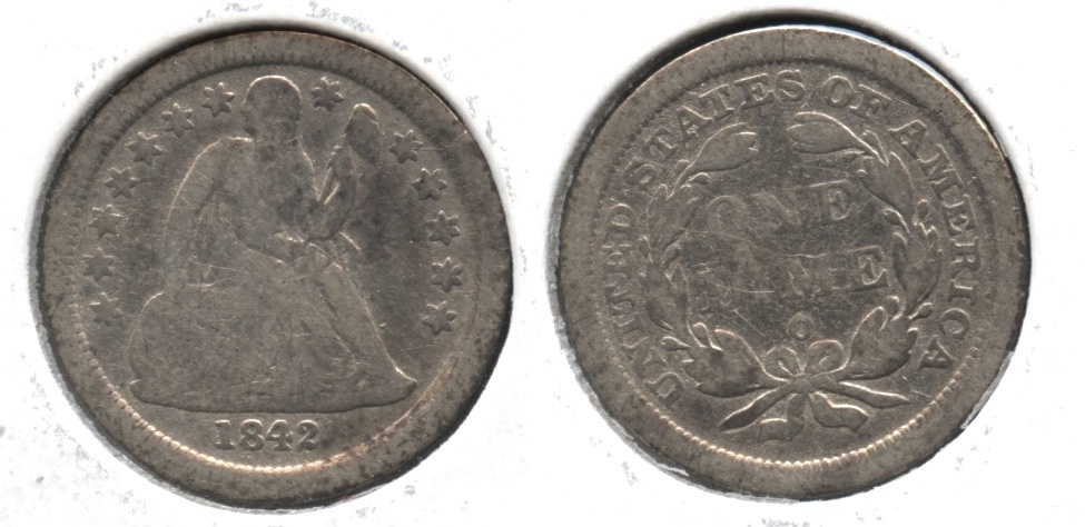 1842-O Seated Liberty Dime Good-4 Cleaned