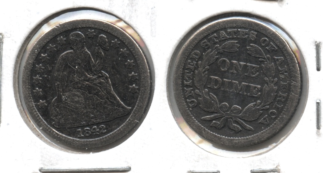 1842 Seated Liberty Dime Good-4 #e