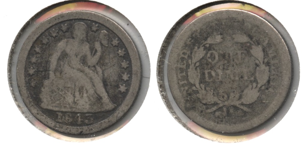 1843 Seated Liberty Dime Good-4