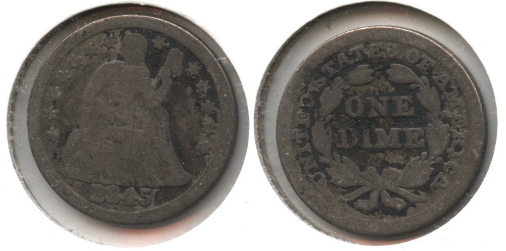 1845 Seated Liberty Dime Good-4