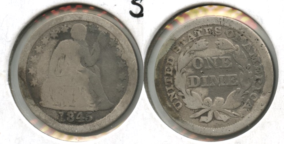 1845 Seated Liberty Dime Good-4 #b